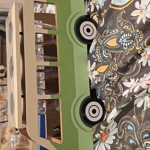 New Wooden Volkswagen Shot Glass Holder Plastic Glasses